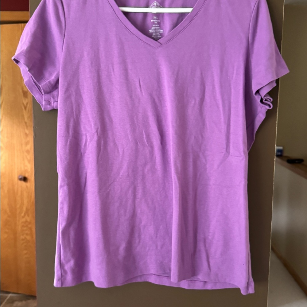 St. John's Bay Lavender V-Neck Short Sleeve Top